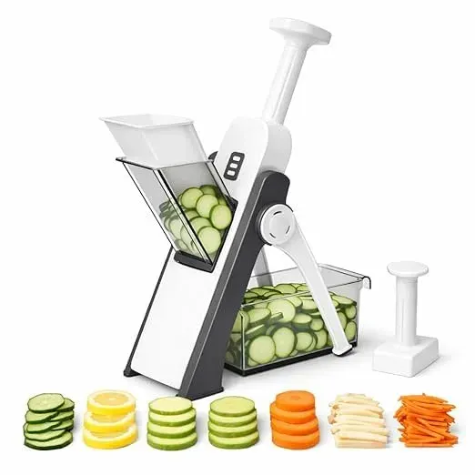 6-in-1 Manual Vegetable Chopper & Mandoline Slicer – Multifunction Kitchen Cutter