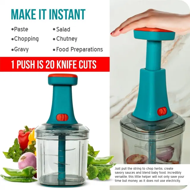 Manual Hand Push Food Chopper & Vegetable Cutter