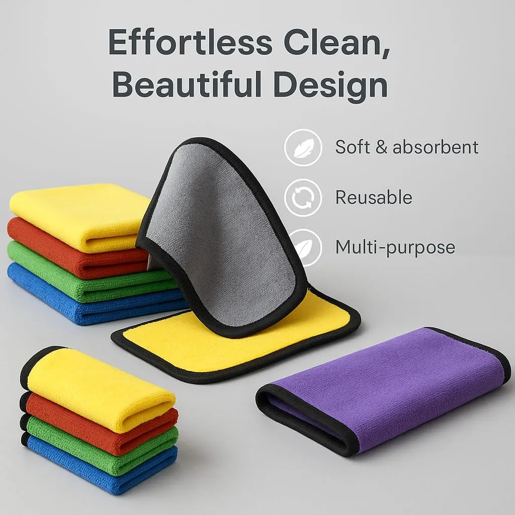 Multi-Purpose Microfiber Cleaning Cloth – Reusable Car, Kitchen & Home Cleaning Cloth — view 3